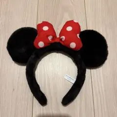 ミニーマウス カチューシャ 赤い水玉リボン