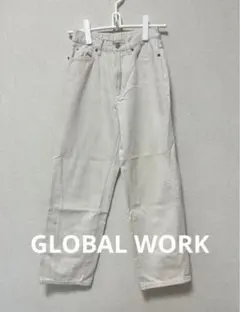 GLOBAL WORK リネンデニムパンツ　アイボリー　白