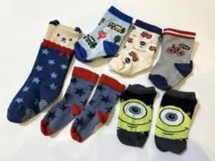 ベビー靴下　6足セット 男の子　まとめ売り　電車　バス　くま　モンスターズインク