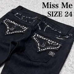 極美品✨Miss Me スタッズ 刺繍 ローライズデニム Y2K ギャル 黒 S