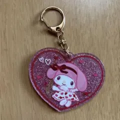 My Melody ハート型キーホルダー　横約6.7センチ