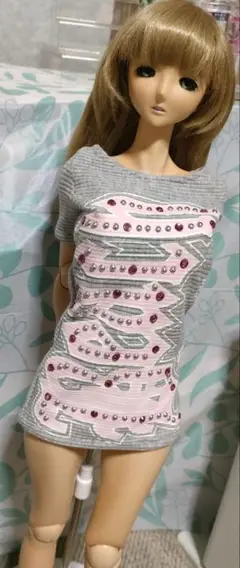 ハンドメイド　ロングTシャツ　ワンピース　オビツ50cm用