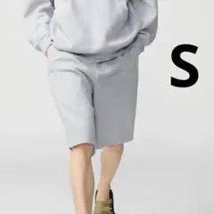 ユニクロ　UNIQLO C スウェットワイドショーツ　グレー　S