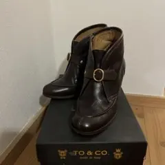 TO & CO. レディース ショートブーツ ダークブラウンのサムネイル