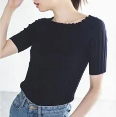 fifth リブニット 半袖 네이비