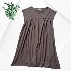 美品 ミッシェルクラン タックドレープ チュニックワンピース 38 M トープのサムネイル