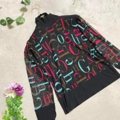 極美品【LINA CHIC】カットソー ハイネック シアー オシャレ 大人 上品