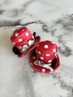 ミニーちゃん ヘアピン シルクハット 2個