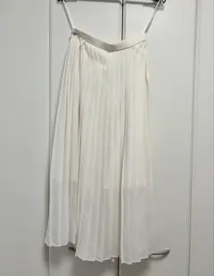 ユニクロ　プリーツ　ロングスカート　白　M