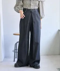 Kastane デニムタックワイドパンツ 0