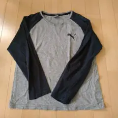 PUMA 長袖カットソー グレー/ネイビー サイズ140