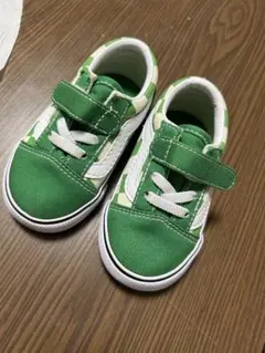 vans グリーン チェック スリッポン ベビーシューズ　12.5cm