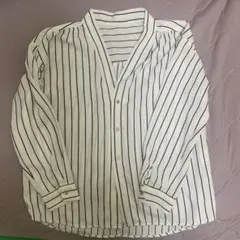 ロペピクニック　白と黒のストライプ 長袖シャツ