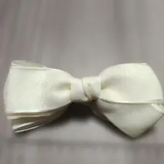 オフホワイト リボン ヘアクリップ