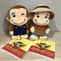 ●匿名配送●おさるのジョージ ぽってりマスコット オーバーオール 2種セット