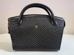 BALLY made in italyハンドバッグ ダークブラウン 型押しレザー - メルカリ