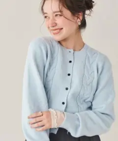 ティティベイト　titivate ケーブルデザインニットカーディガン