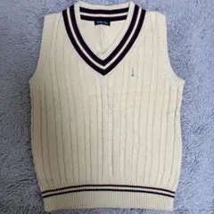 イーストボーイ　クリーム色 Vネック スクールベスト