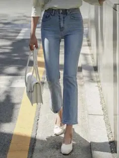 SHEIN Dazy ハイウエストストレッチフレアデニム アンクル丈