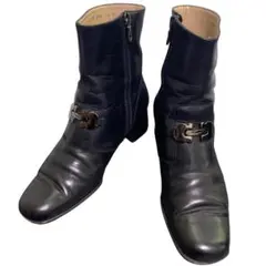 Salvatore Ferragamo サイドジップ ショートブーツ 6.5