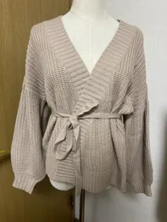 イング　ニットカーディガン　ぽわん袖　カシュクール