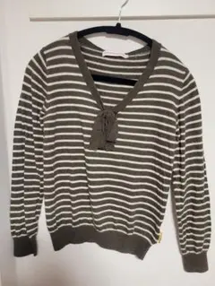 EARTH MUSIC& ECOLOGY ストライプニットセーター