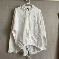 【美品】PUMA ホワイト フード付きパーカー/ダブルジップファスナー