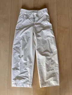 ユニクロ　パンツ　ホワイト ジャージーバレルレッグパンツ
