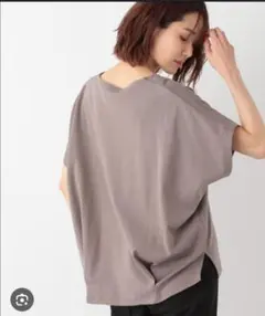 なめらかタッチ ドルマンTシャツ 半袖 コクーンシルエットのサムネイル
