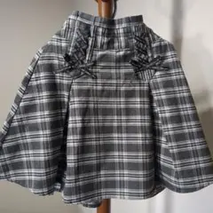 グレー系チェック フレアスカート