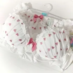 LLサイズ ノンワイヤー ブラジャー ショーツ セットアップ コンカフェ メイド