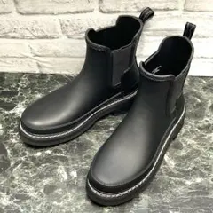 ✨未使用級✨HUNTER リファインドステッチ チェルシーブーツ◇サイドゴア 黒