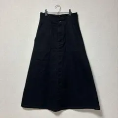GU フレアロングスカート　黒　S