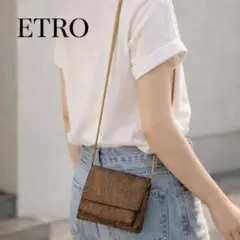 ETRO ♡エトロ ペイズリー柄 ウォレットショルダーバッグ 上品ブラウンのサムネイル