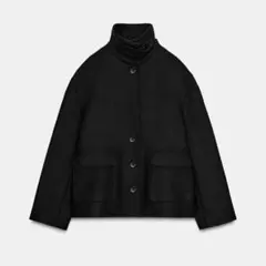 ZARA ウール混ショートコート ハイネック