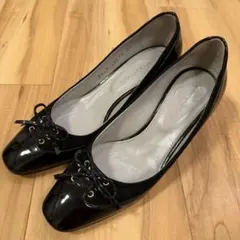 Salvatore Ferragamoフェラガモ エナメルパンプスブラック6½C - メルカリ