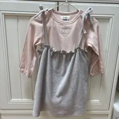 lee ベビー服　ロンパース　ピンク　ワンピース　グレー　秋服　長袖　※穴あり