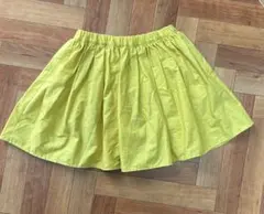 黄色 フレアスカート ゴムウエスト