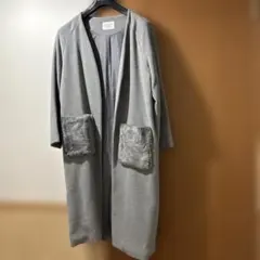 LOWRYS FARM グレー ロングコート Lサイズ