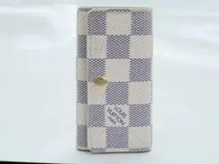 ルイヴィトン PVC ダミエ・アズール ホワイト 4連キーケース キーフック4本