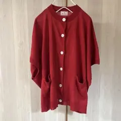 Mao made 赤 ボタン付き半袖カーディガンのサムネイル