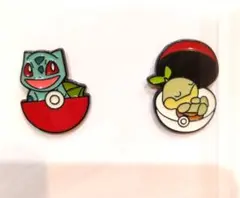 【2種セット】フシギダネ ナエトル ピンバッジ ポケモン