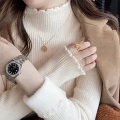 裏シャギーメロウフレアスリーブニットトップス