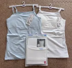 ユニクロ　AIRism 140 ブラトップ　胸二重キャミソール 3枚セット