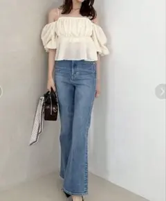 SNIDEL【STYLEUPPANTS】ハイウエストフレア