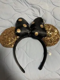ミニーマウス耳カチューシャ ゴールド