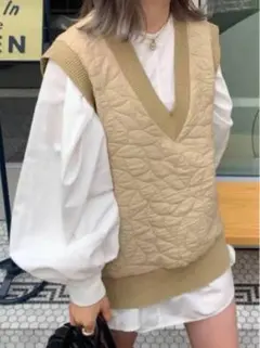 新品ZARA ベストジレ　キルティングベスト