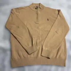 Polo by Ralph Lauren ベージュ ハーフジップニット