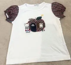 ファミリア 赤系チェック 半袖Tシャツ 100 テリア 女の子 - メルカリ