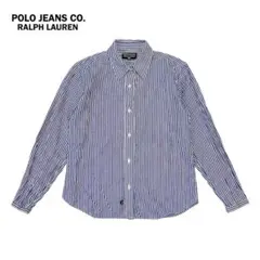 POLO JEANS RalphLauren ブルー系ストライプシャツ 長袖 Mのサムネイル
